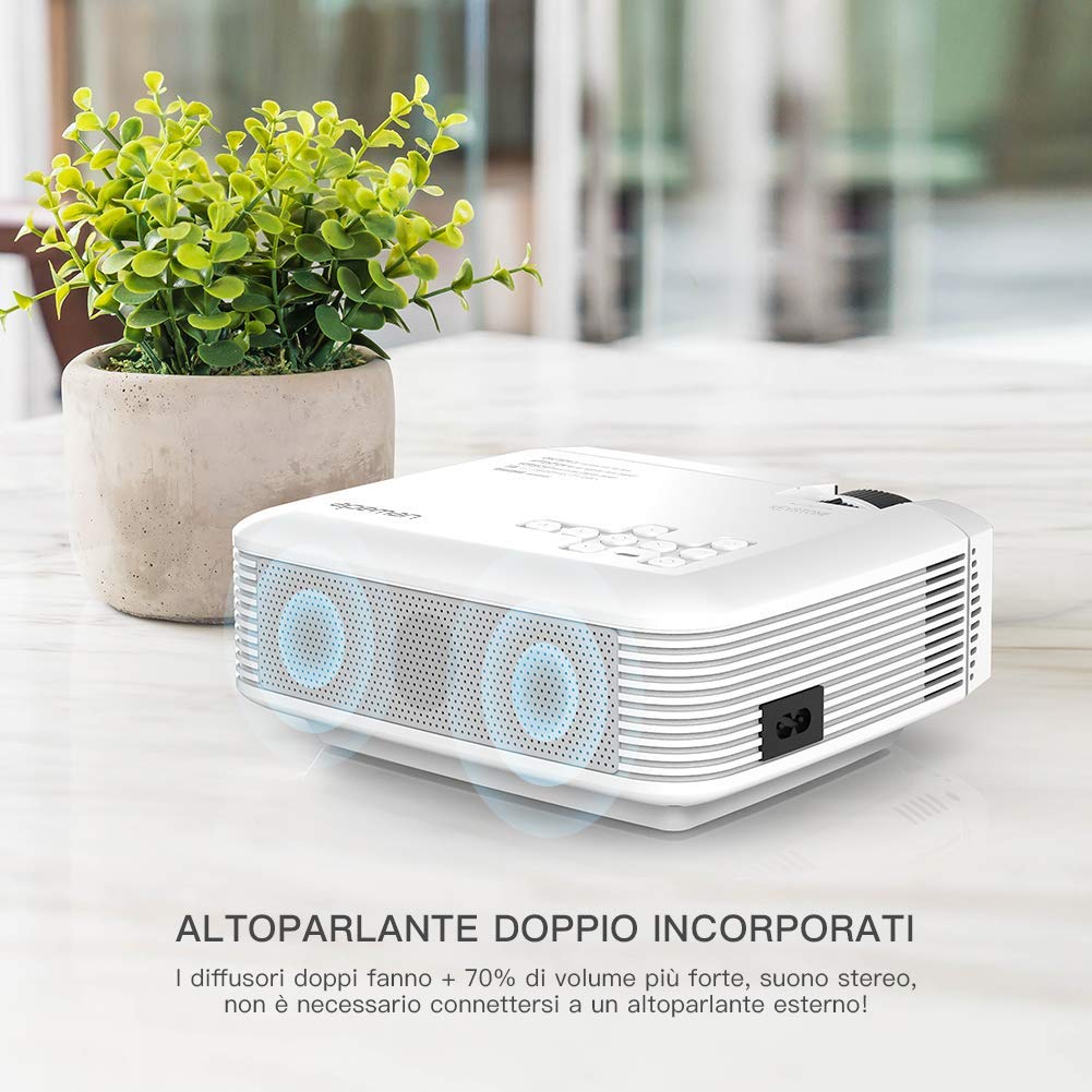 Proiettore APEMAN 4000 Lumen Mini Videoproiettore Portatile Compatibile 1080P - immagine 8