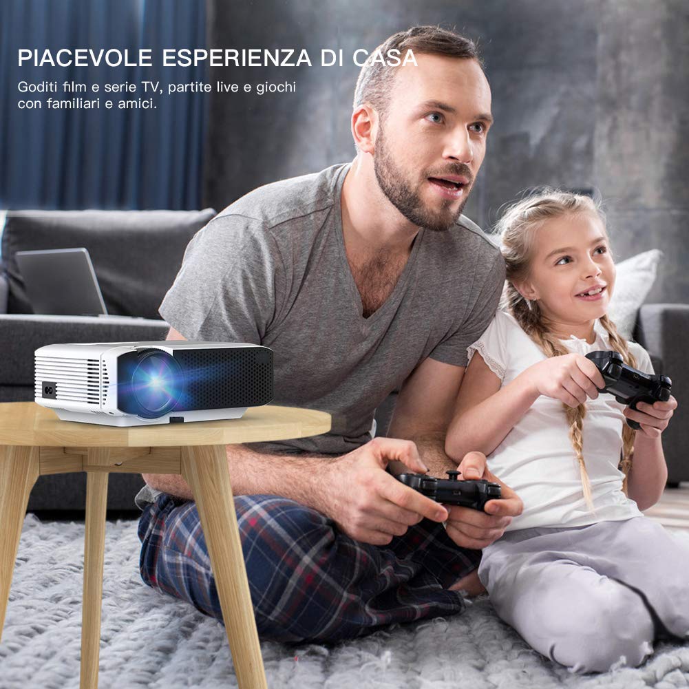 Proiettore APEMAN 4000 Lumen Mini Videoproiettore Portatile Compatibile 1080P - immagine 5