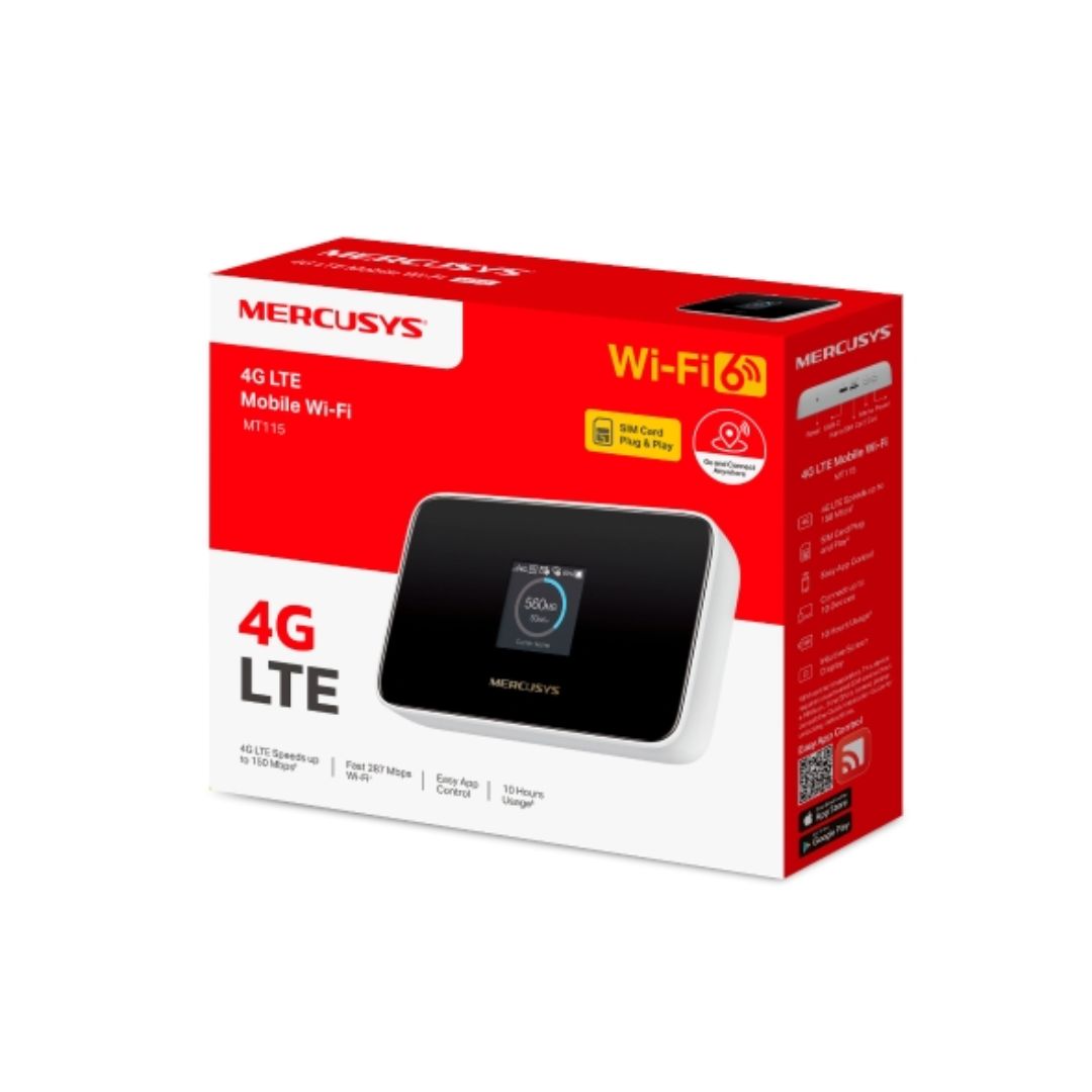 ROUTER HOTSPOT PORTATILE 4G LTE WIRELESS TYPE-C CON DISPLAY MERCUSYS MT115
