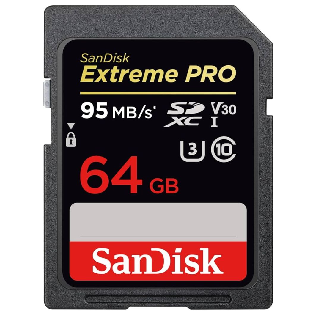 MEMORY CARD MICRO SD/TRANSFLASH 64GB SANDISK EXTREME PRO CLASSE 10 U3 V3 SDSQXCU-064G-GN6MA