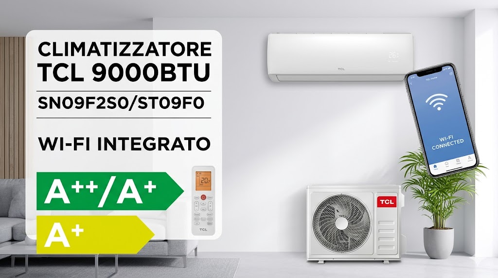 CLIMATIZZATORE TCL 9000BTU SN09F2S0/ST09F0 WI-FI A++/A+
