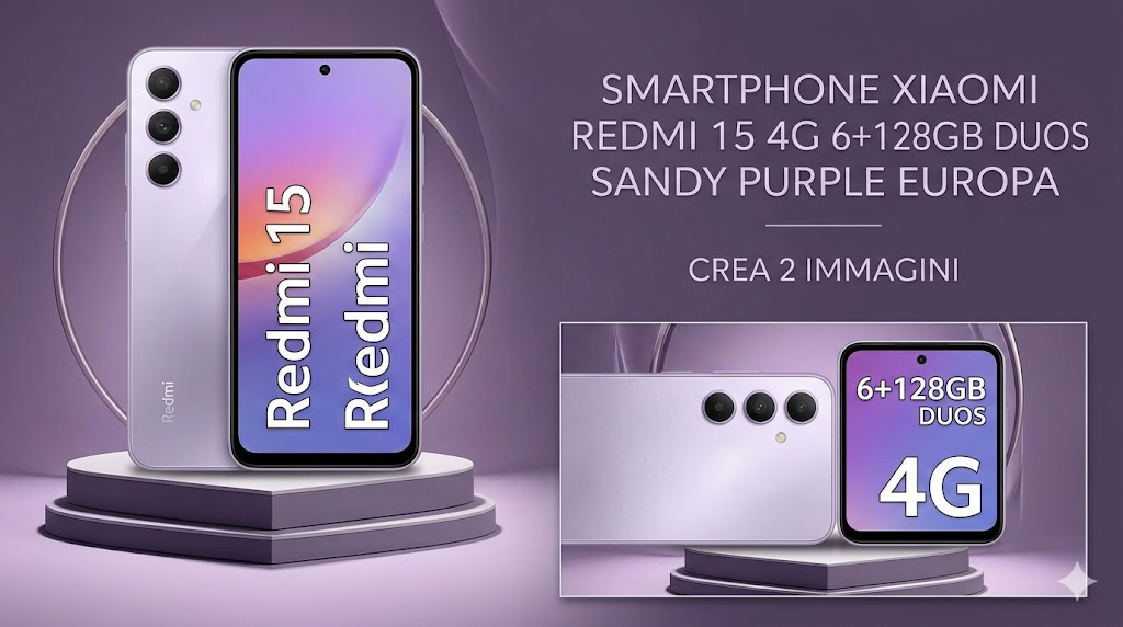SMARTPHONE XIAOMI REDMI 15 4G 6+128GB DUOS SANDY PURPLE EUROPA