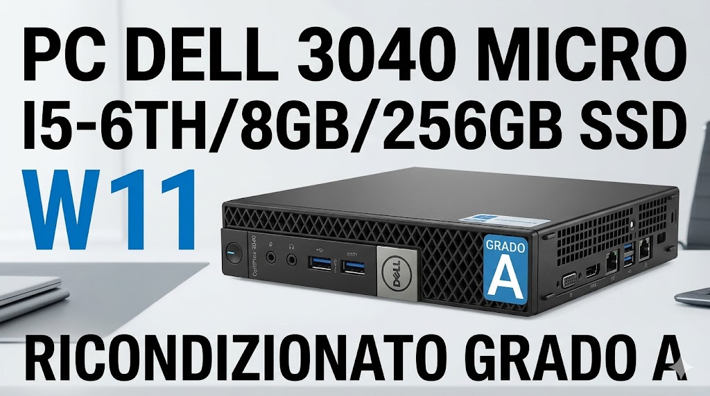 PC DELL 3040 MICRO I5-6TH/8GB/256GB/SSD/W11 RICONDIZIONATO GRADO A